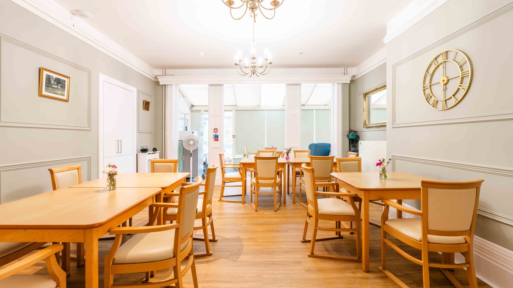 A warm communal space at Wraysbury House