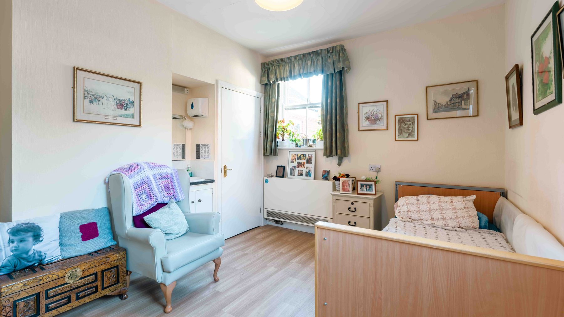A resident's bedroom at Wraysbury House